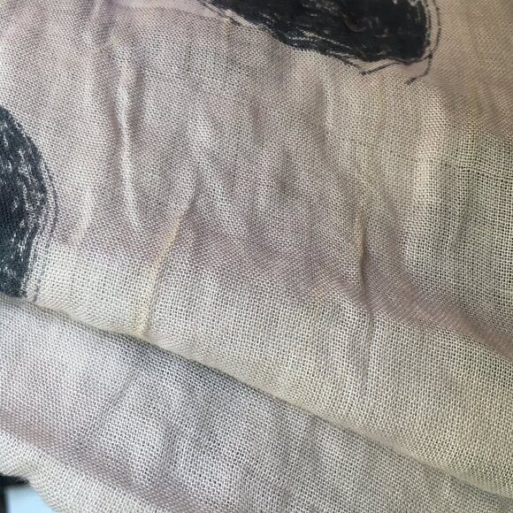 TOPSHOP Grey Blue Gauzy Polka Dot Circle Infinity Scarf Shawl Tube Gauze - Picture 6 of 7